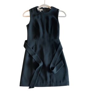 Hobbs London Black Sleeveless Classic Work/Evening Dress with Belted Tie - Sz 2